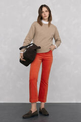 Pedro del Hierro wool sweater with a central crew neck Beige