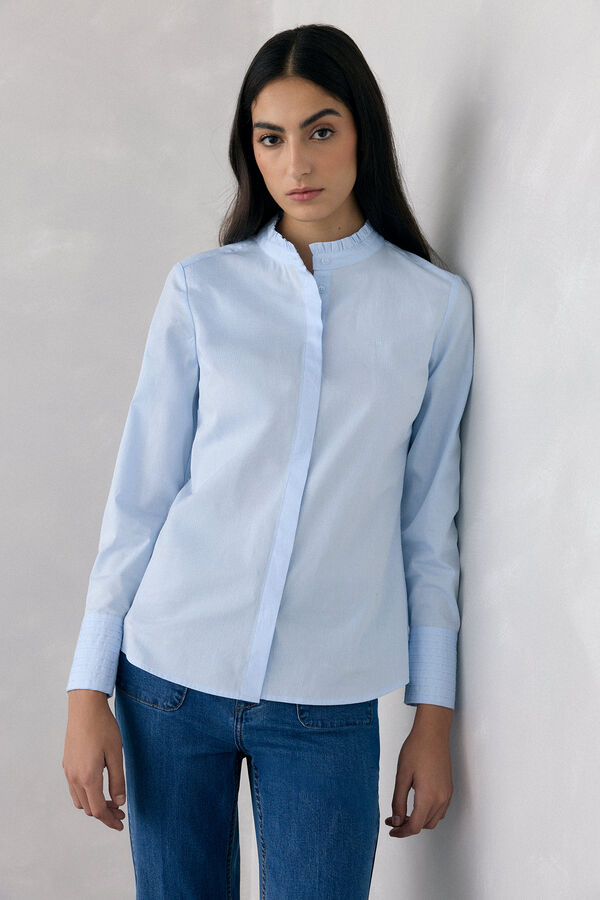 Pedro del Hierro Textured shirt Blue