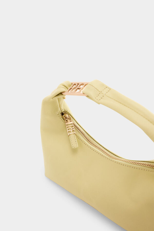 Pedro del Hierro Leather half-moon handbag Green