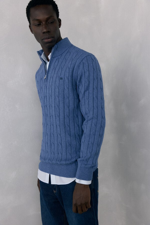 Pedro del Hierro Trucker neck jumper Blue