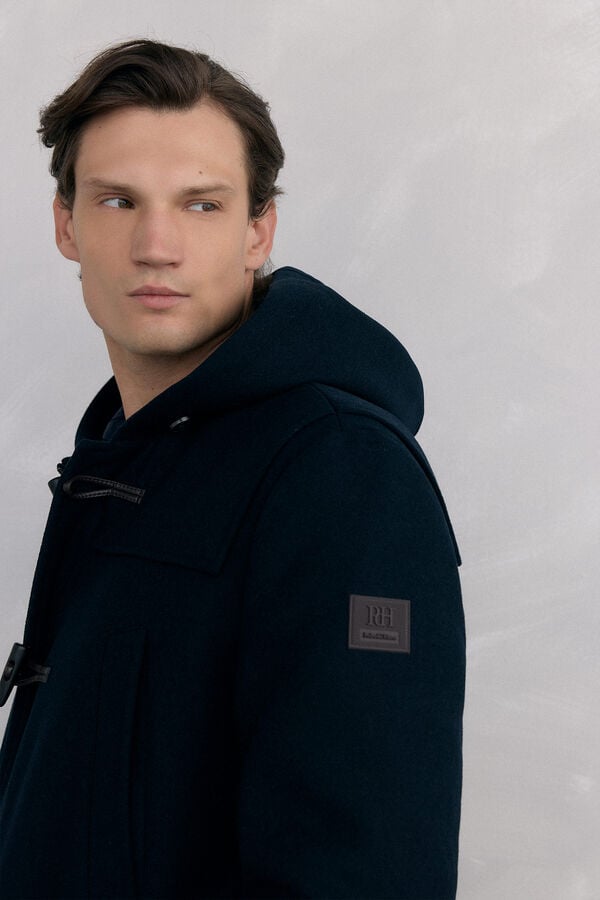 Pedro del Hierro Sobretudo de lã com alamares Azul