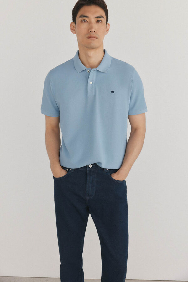 Pedro del Hierro Basic piqué polo shirt Blue