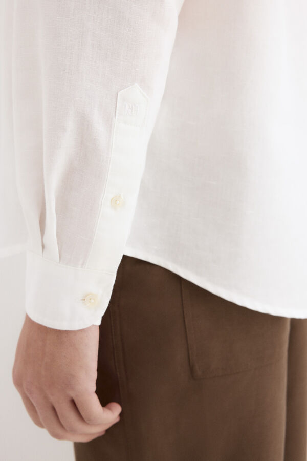 Pedro del Hierro Camisa lino bolsillos Crudo
