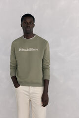 Pedro del Hierro Sweatshirt logo crew neck Green
