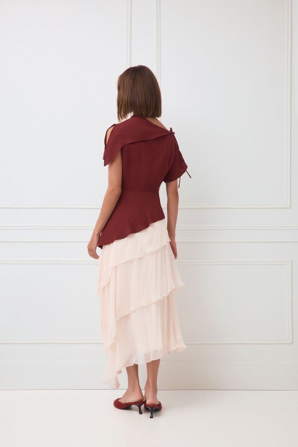 TFP by Tamara Falc&oacute; Asymmetric dress Burgundy