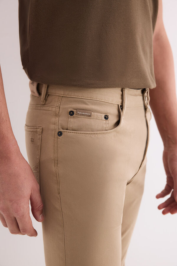 Pedro del Hierro Slim fit 5-pocket trousers Beige