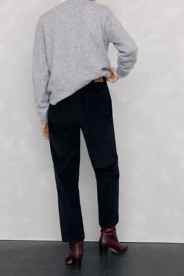 Pedro del Hierro Classic slim corduroy pants Black