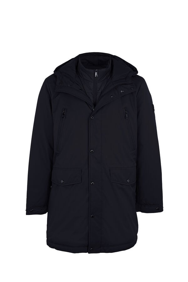 Pedro del Hierro Long four-pocket parka Blue
