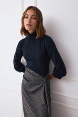 TFP by Tamara Falc&oacute; Camisola gola alta em viscose Azul
