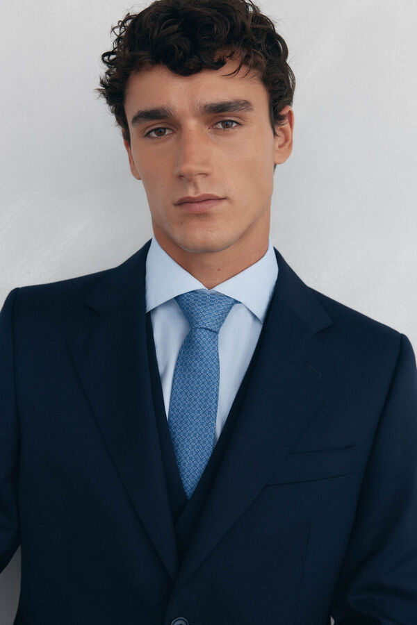 Pedro del Hierro Tailored fit blue back structured blazer Blue