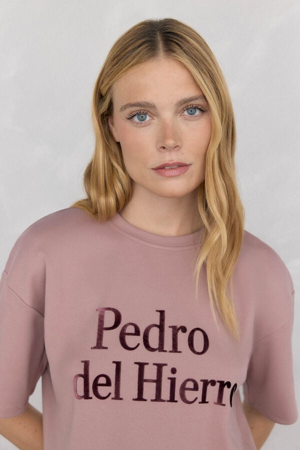 Pedro del Hierro Oversized activewear logo t-shirt Pink