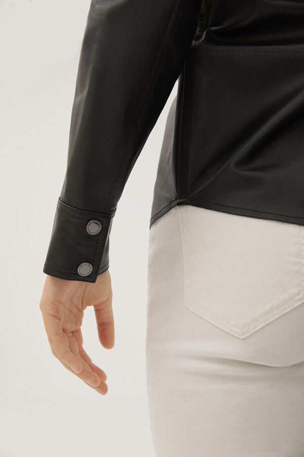 Pedro del Hierro Nappa leather shirt Black