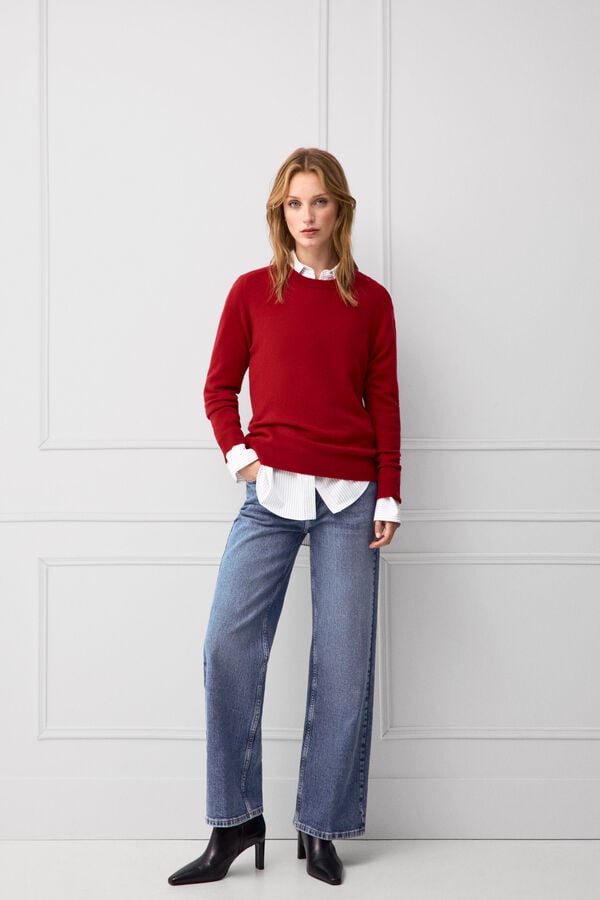 TFP by Tamara Falc&oacute; Basic openwork wool jumper Red