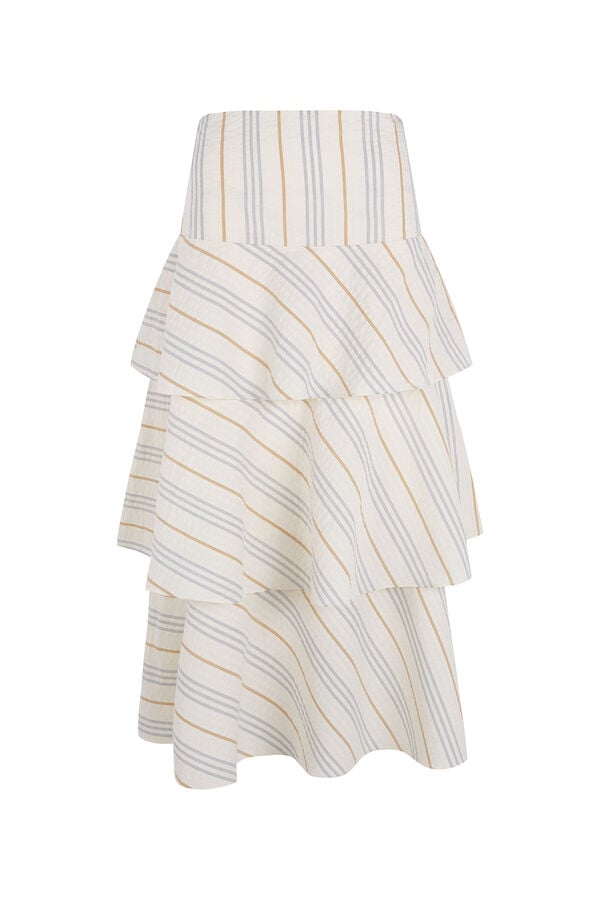 Pedro del Hierro Long tiered skirt Beige