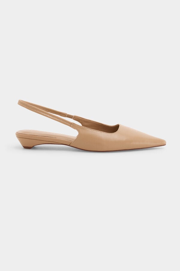 Pedro del Hierro Shiny leather flat shoe Ecru