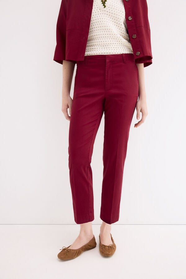 Pedro del Hierro Slim classic trousers Burgundy