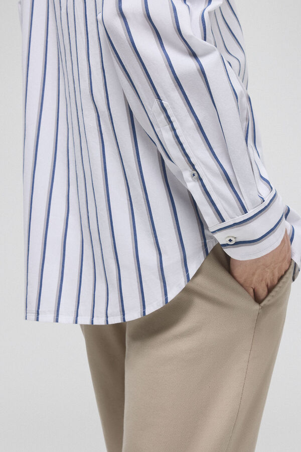 Pedro del Hierro Denim shirt with striped Blue