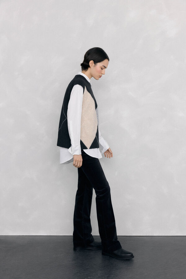 Pedro del Hierro velvet push-up flare pants Black