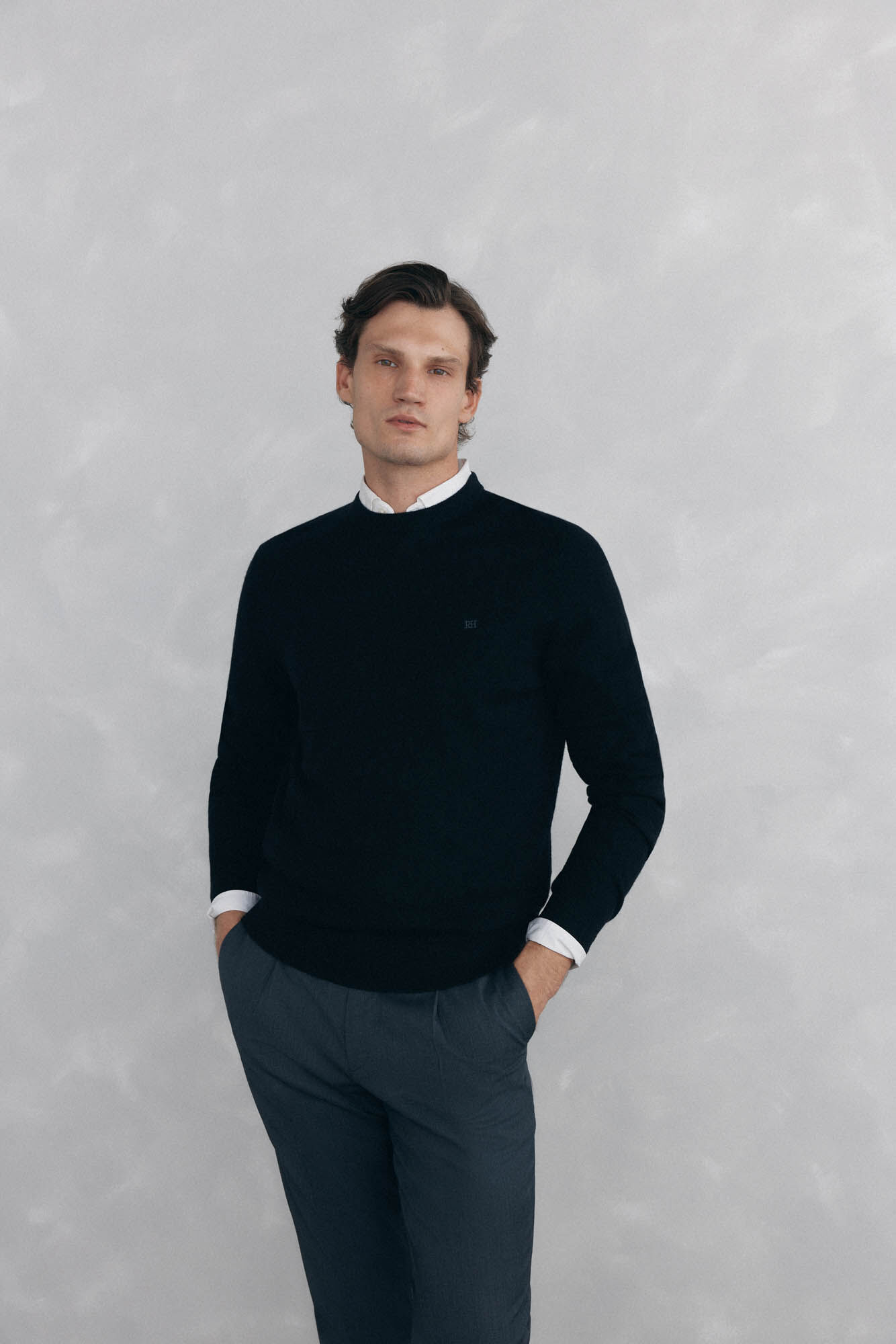 Pedro del Hierro Merino wool and cashmere crew neck sweater