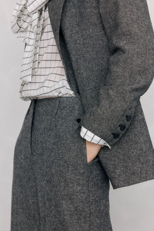 Pedro del Hierro Pantalón recto cheviot Gris