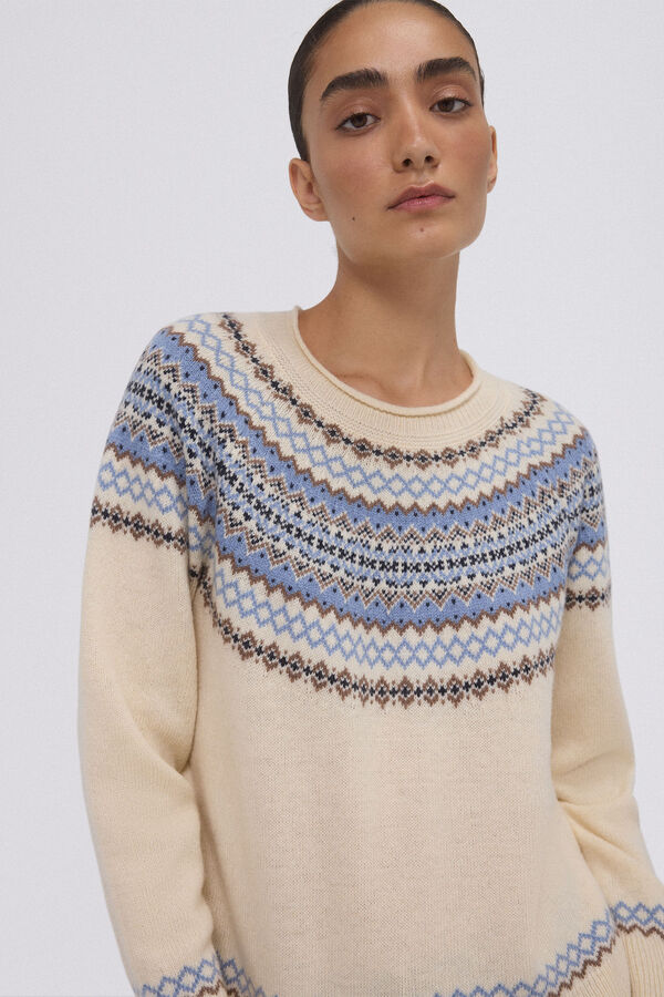 Pedro del Hierro Greek jacquard jersey Beige