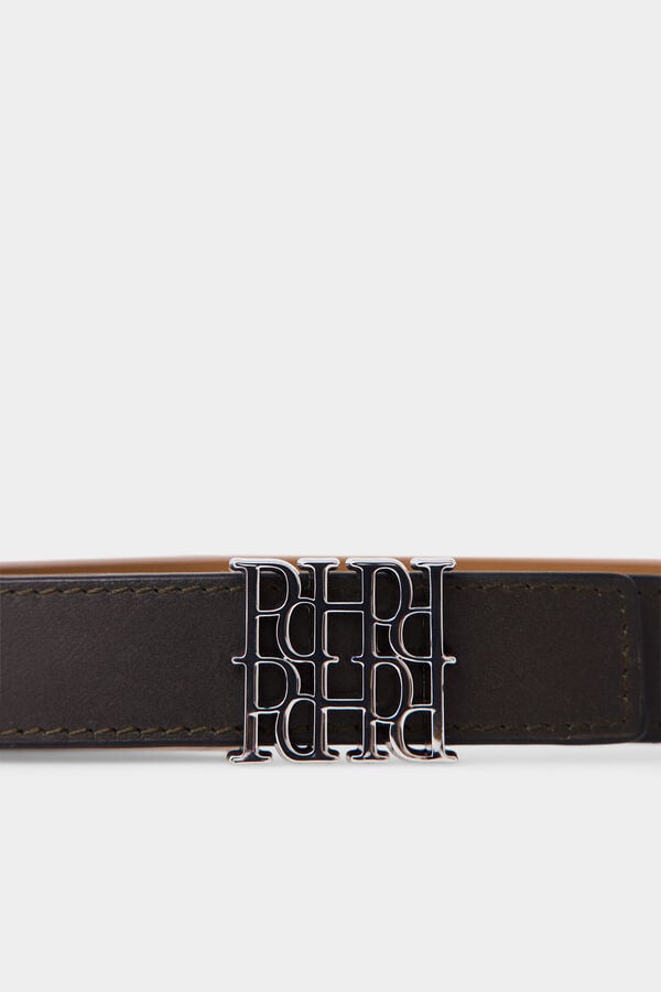 Pedro del Hierro Cinto cl&aacute;ssico logo PdH Beige