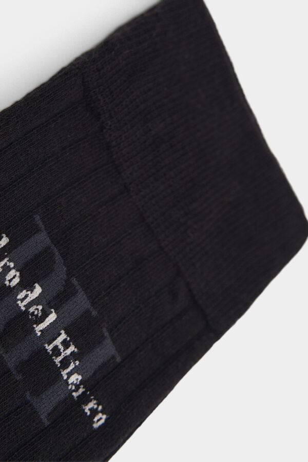 Pedro del Hierro Cotton sock with logo Black