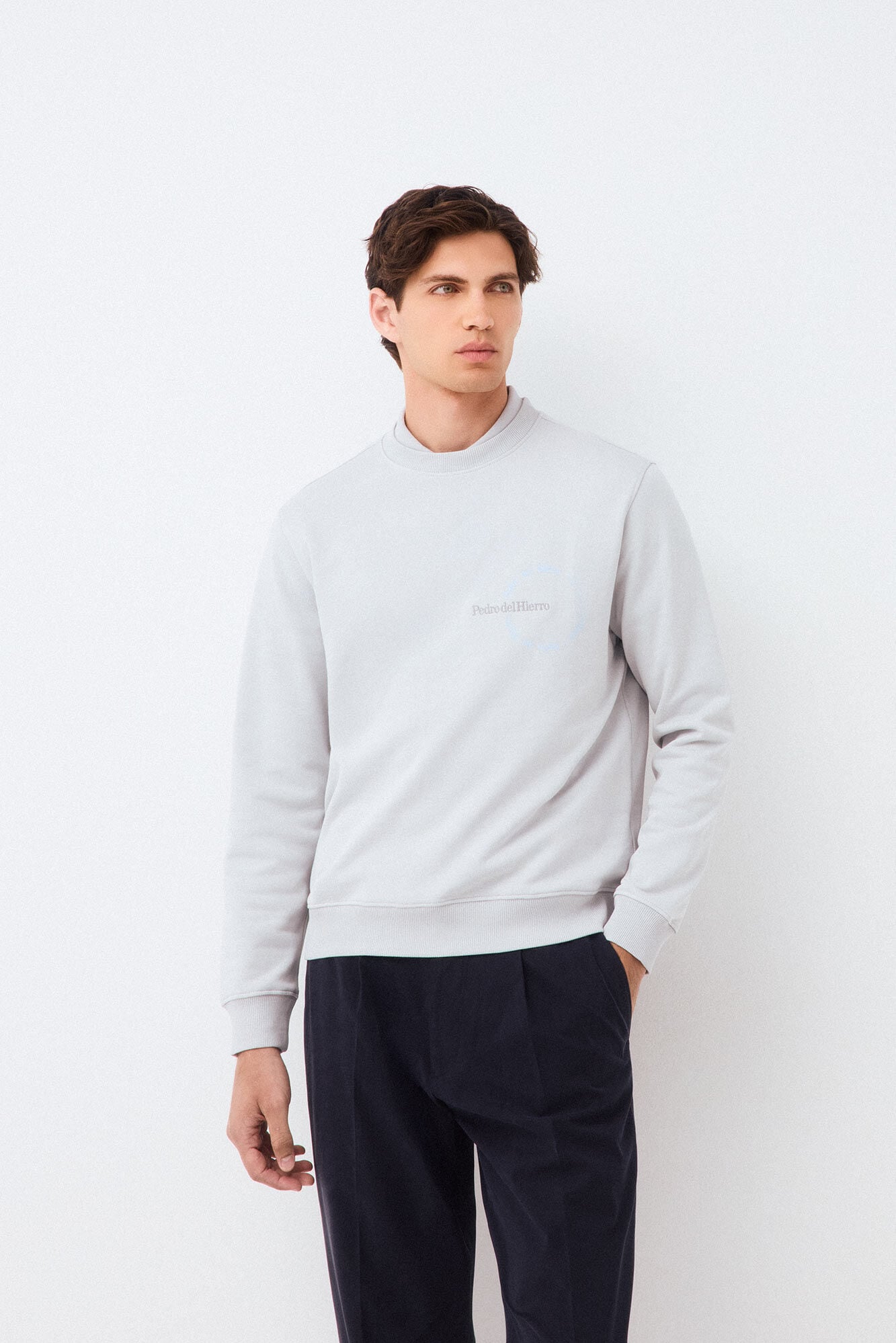 Pedro del Hierro Sweatshirt com logo gola caixa