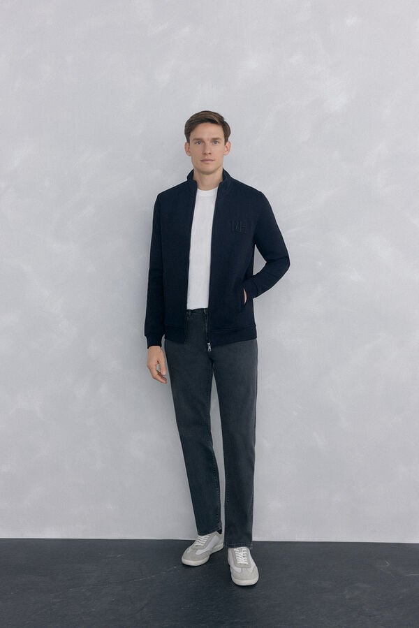 Pedro del Hierro Technical fabric cardigan Black