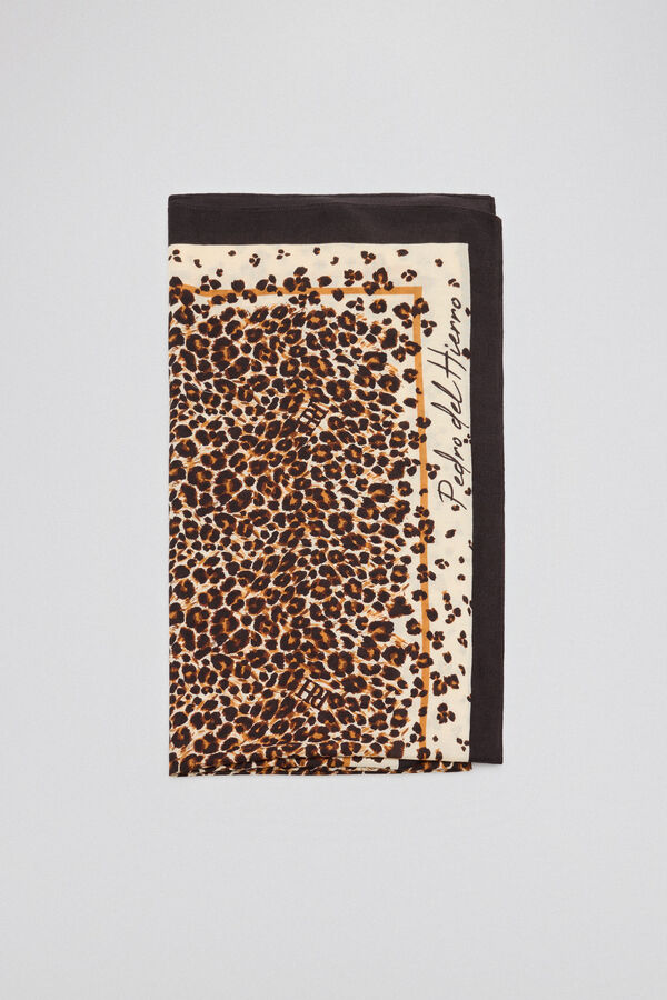 Pedro del Hierro Animal stain scarf Brown