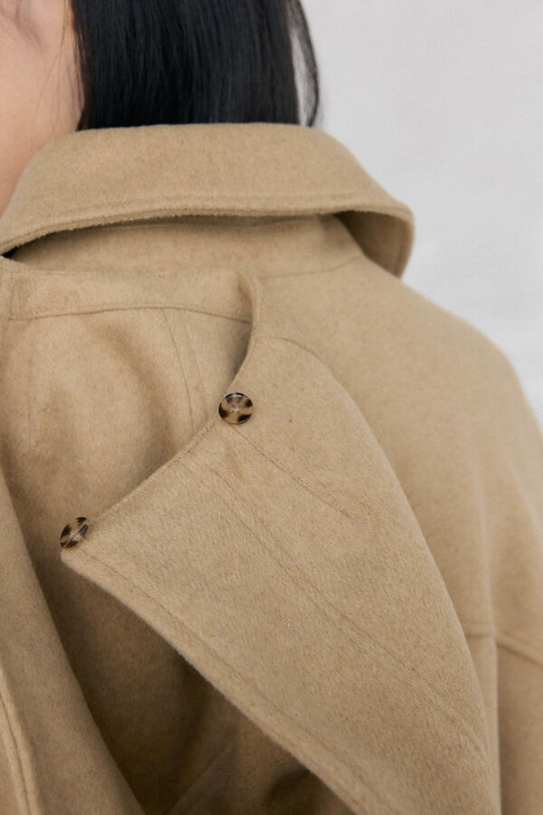 Pedro del Hierro Cape-style jacket with hood Beige