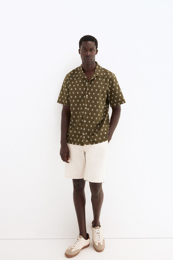 Pedro del Hierro Printed short sleeve shirt Green