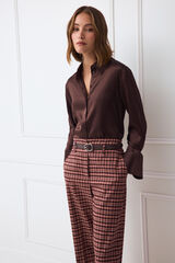 TFP by Tamara Falc&oacute; Plain silk shirt Brown