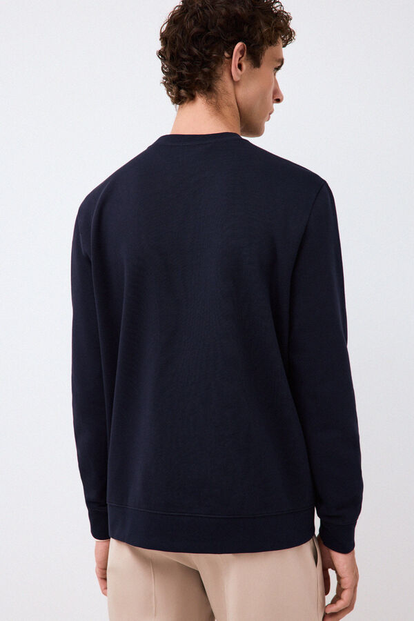Pedro del Hierro Crew neck logo sweatshirt Blue