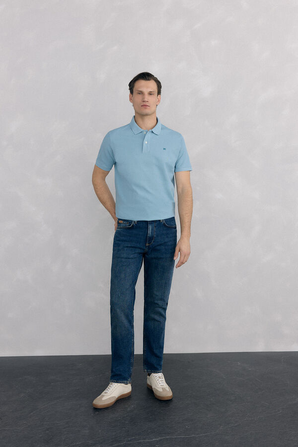Pedro del Hierro Basic piqué polo shirt Blue