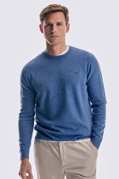 Pedro del Hierro Wool/cashmere crew neck jumper Blue