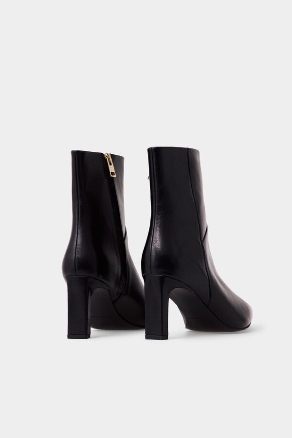 Pedro del Hierro Botim de salto em pele Preto