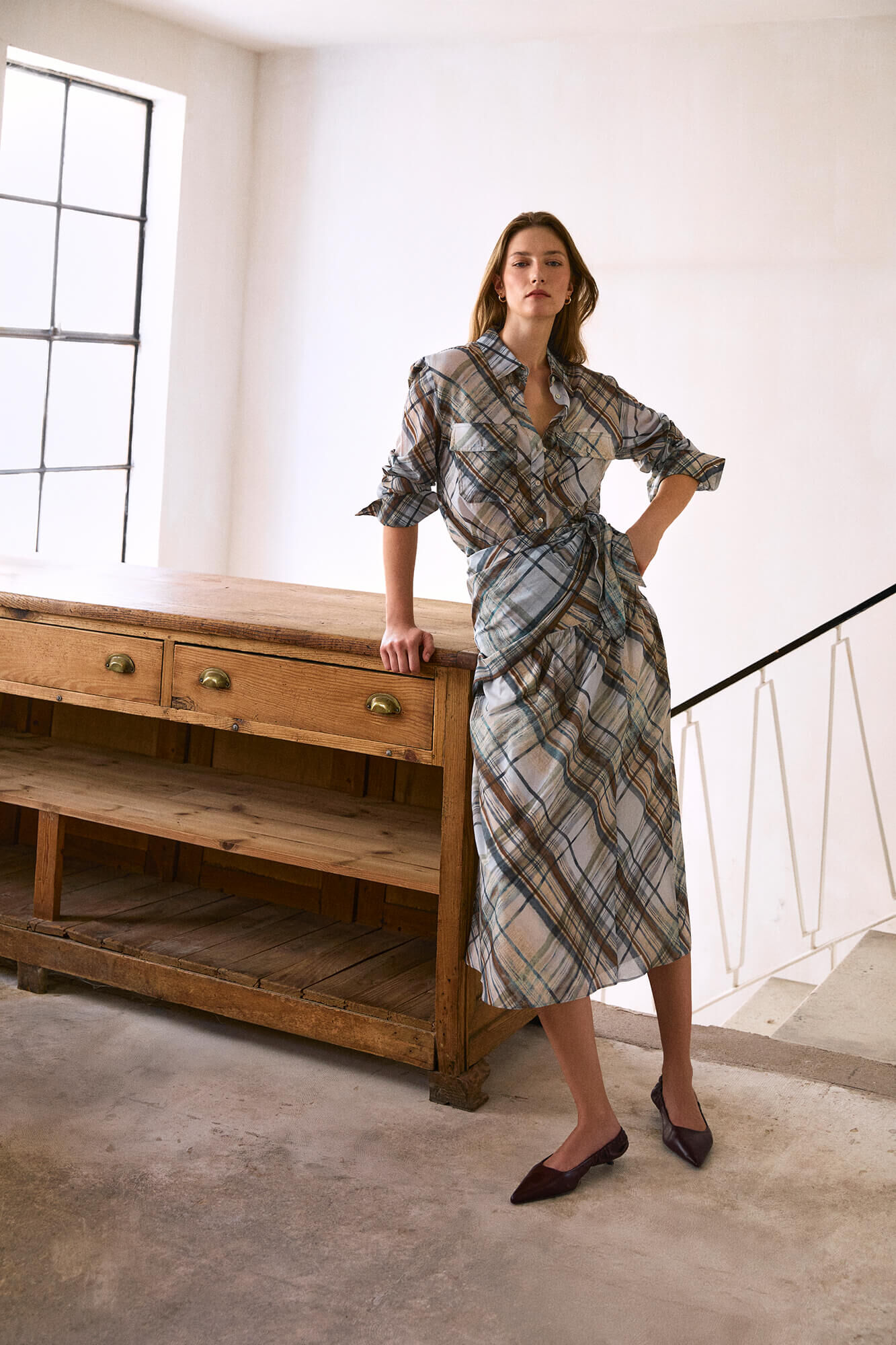 Pedro del Hierro Scarf flared skirt