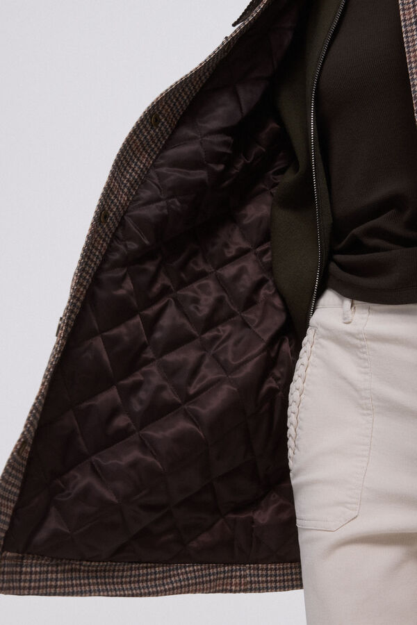 Pedro del Hierro Quilted printed parka Brown