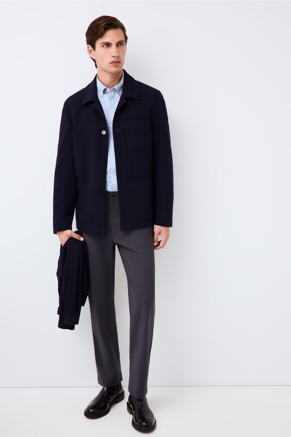 Pedro del Hierro Plaid shirt Blue