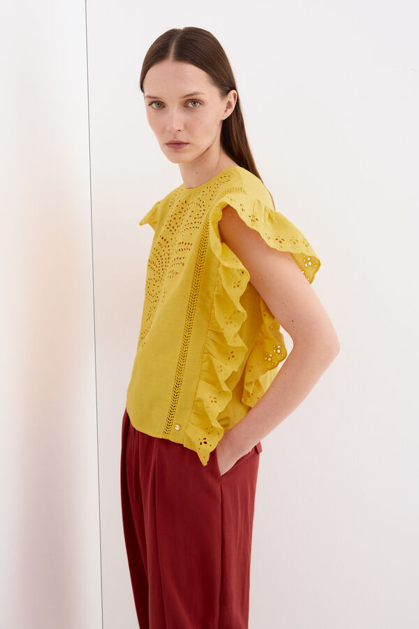 Pedro del Hierro T-shirt sem mangas com dourados Amarelo