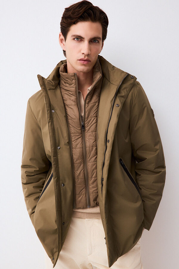 Pedro del Hierro Long technical parka Green