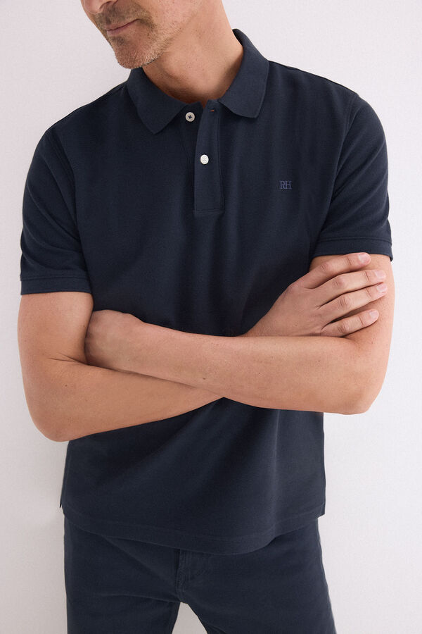 Pedro del Hierro Basic piqu&eacute; polo shirt Blue