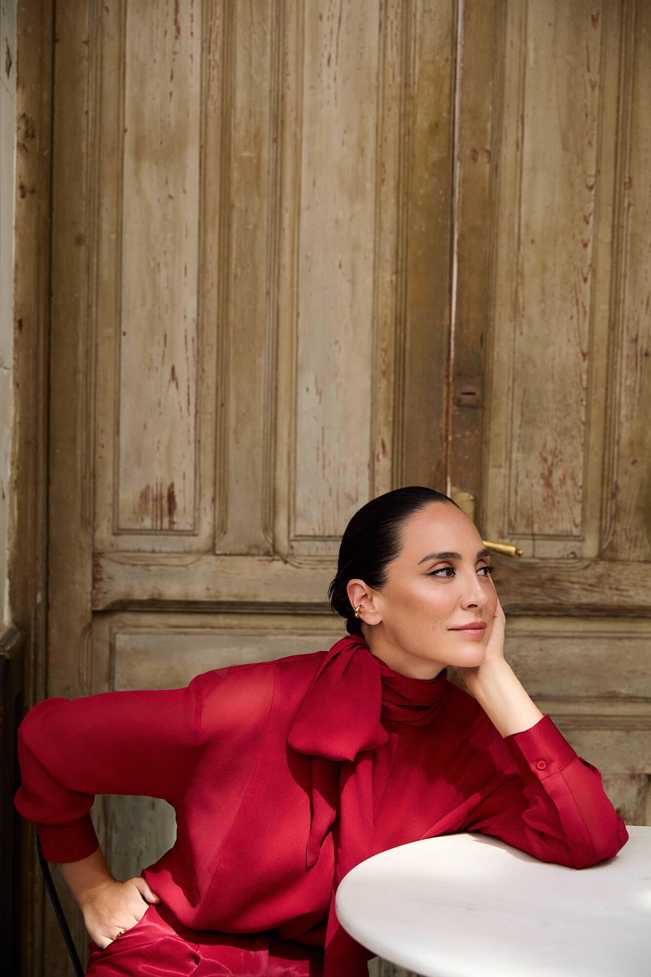 TFP by Tamara Falc&oacute; Combined bow blouse