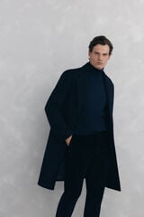 Pedro del Hierro Blue herringbone coat with removable lining  Blue