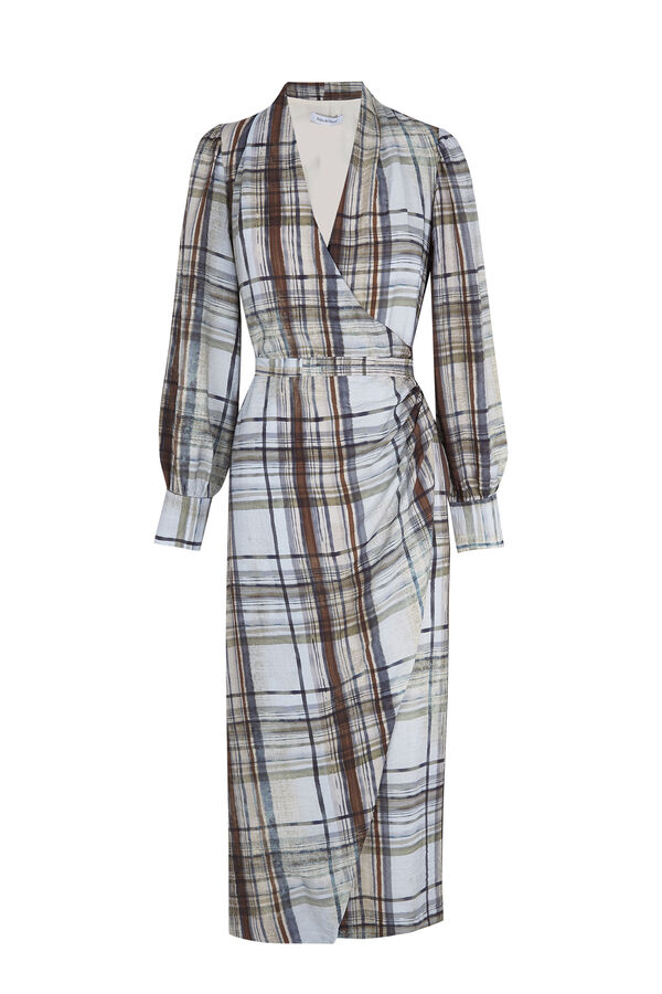 Pedro del Hierro Wrap effect long sleeve dress Blue