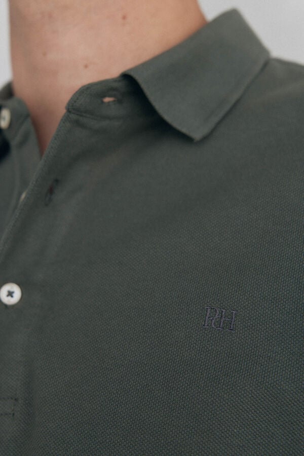 Pedro del Hierro Essential long-sleeved polo shirt Green