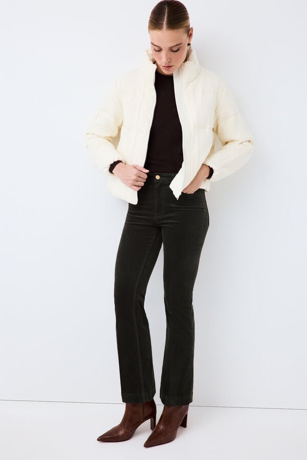 Pedro del Hierro Short jersey-knit parka Ecru