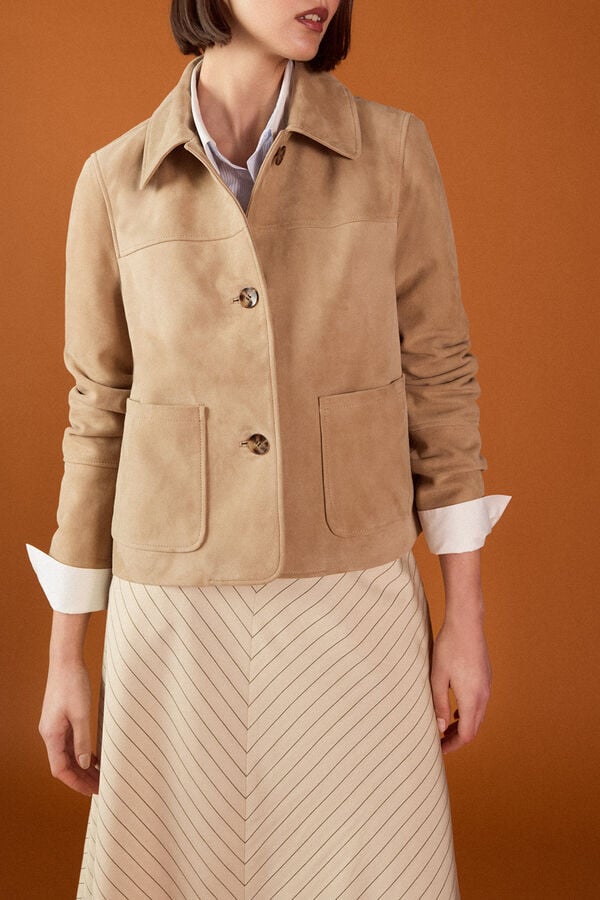 TFP by Tamara Falc&oacute; Leather jacket Beige