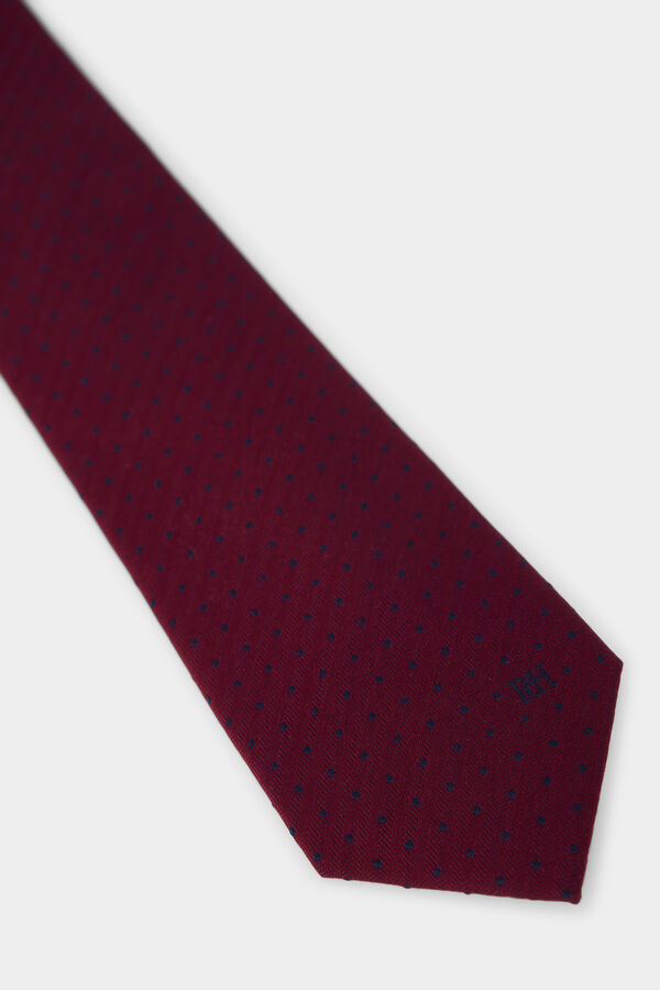 Pedro del Hierro Extra-fine silk tie Burgundy